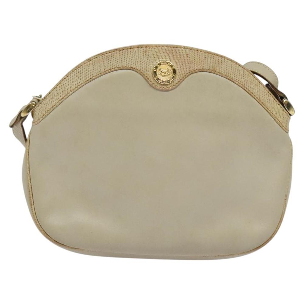 CELINE Shoulder Bag Leather Gold Beige Auth BA2040 - Picture 13 of 16